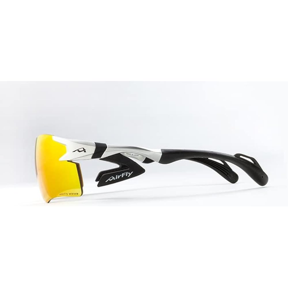 "Domestic regular product" AirFlay sports sunglasses without nose pads AF-301 WV series Frame color Silver Lens color Purple gold mirror Polarized lenses Visible light transmittance 20% Polarization degree 99% UV cut rate 99% or more Product number AF-30