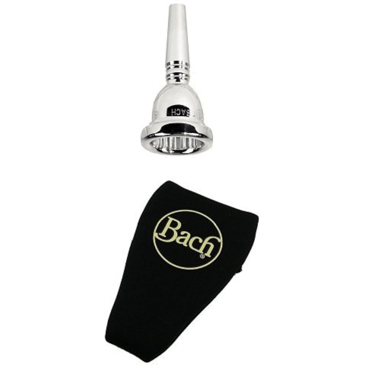 Back Tuba (Sousaphone) Mouthpiece 24AW Silver Plated Finish & Neoprene Mouthpiece Pouch Set