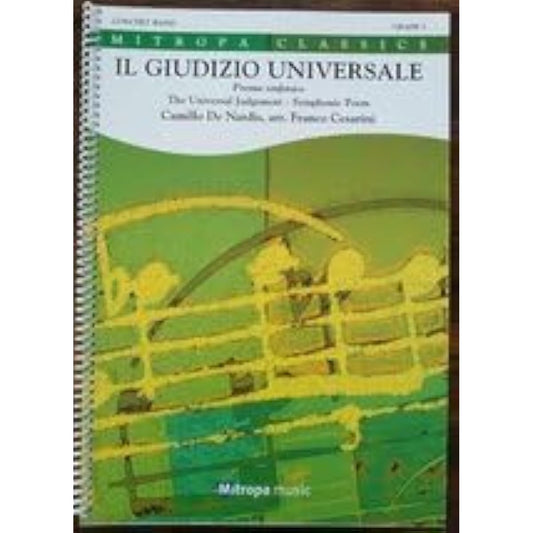 Wind orchestra score Camillo De Nardis symphonic poem "The Judgment of the Universe" arranged by Franco Cesarini, available for listening, score and part score set