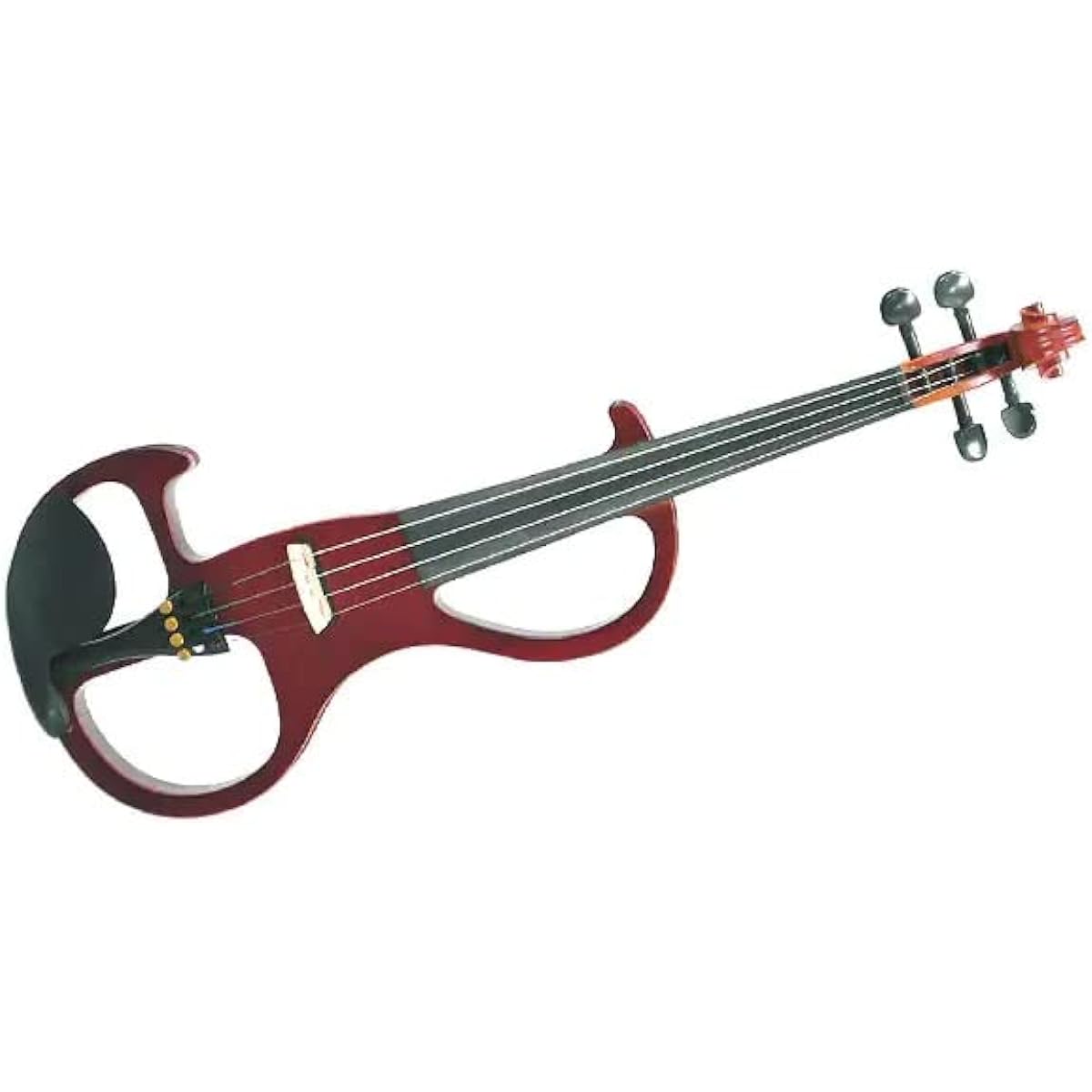 PLAYTECH Electric Violin 4/4 size 580g lightweight body with bow and case Brown