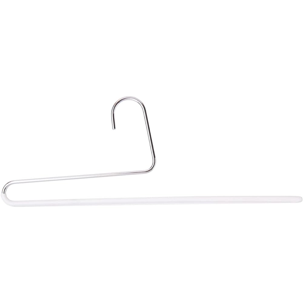 MAWA Pants Single Hanger [Set of 20, White] For Pants, Slim, Thin, Space Saving, Anti-Slip Coating, Perfect for Jeans, Pants, and Skirts, Durable Metal Hanger 35.0x12.5x0.8cm MA0212006-20