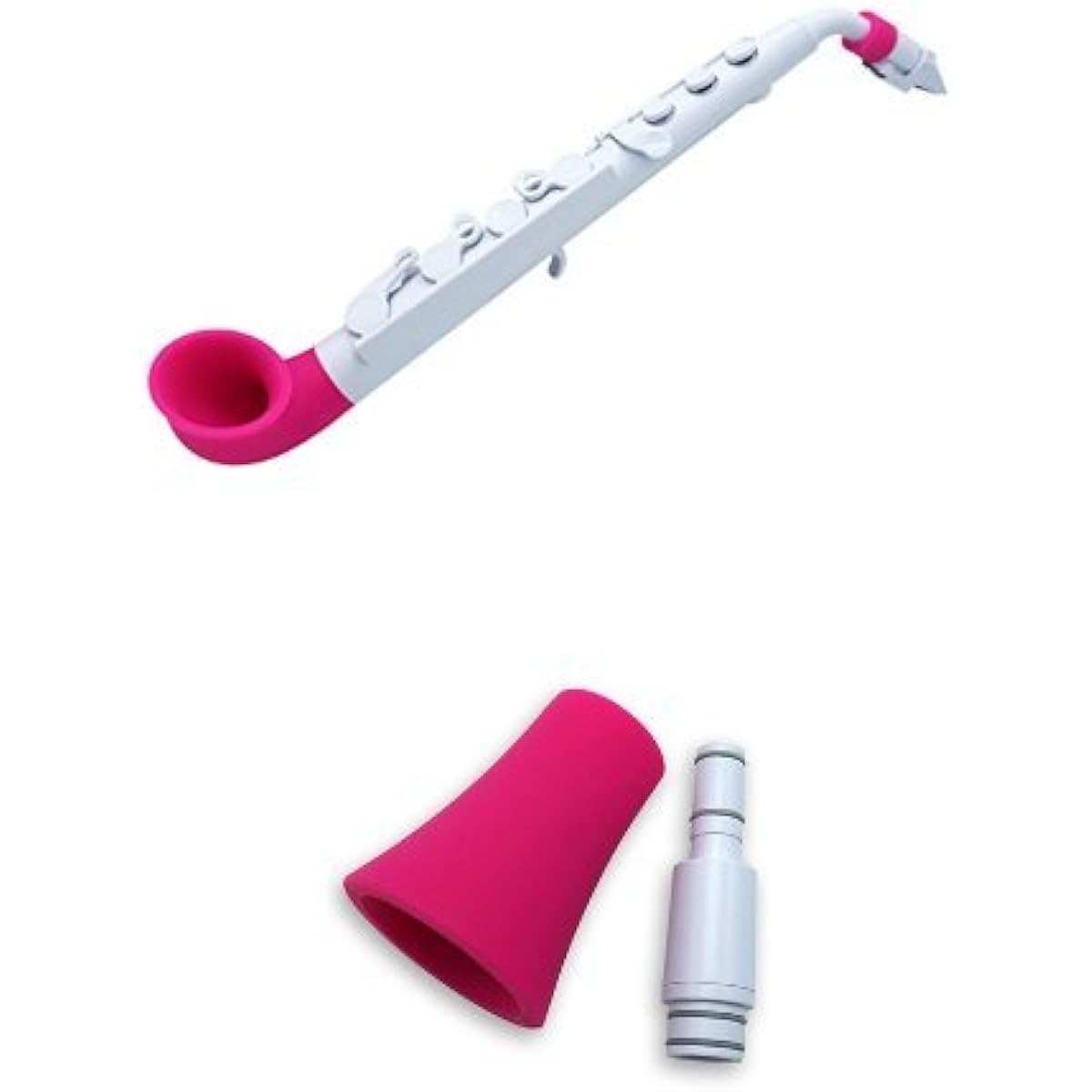 NUVO Plastic Saxophone jSax White/Pink N510JWPK + NUVO Straight Bell/Straight Neck Straighten Your jSax kit W/PK N515SWPK Set