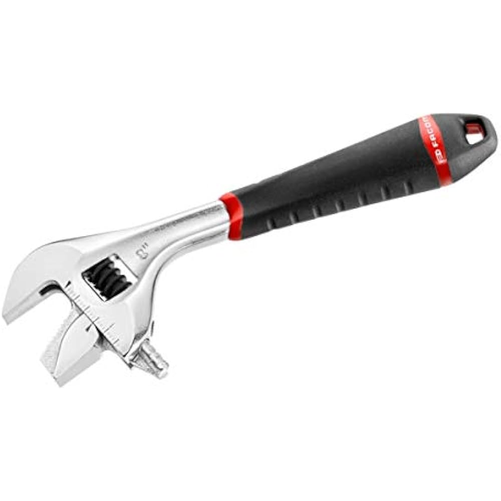 FACOM Monkey Wrench 201mm Maximum Opening 33mm Adjustment Wrench 101.8GR Grip Type Reversible Function With Adjustment Release Function Super Convenient Can Be Adjusted to Nuts Instantly Chrome Plated Finish FACOM