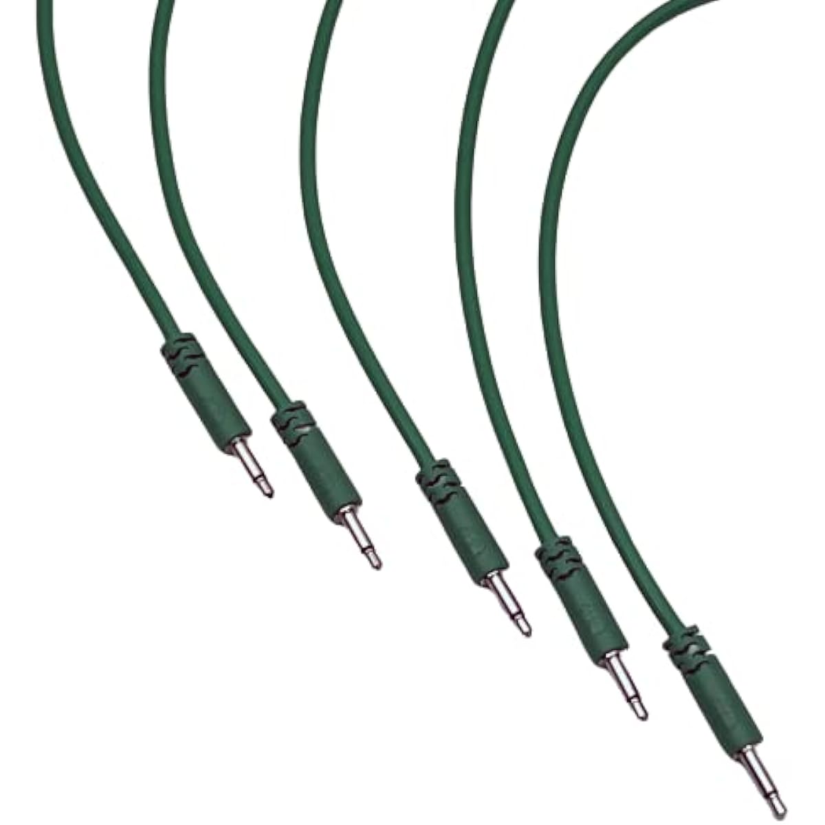 Luigis Modular Supply Spaghetti Eurorack Patch Cables - 5 Green Cables, 18 (45cm)