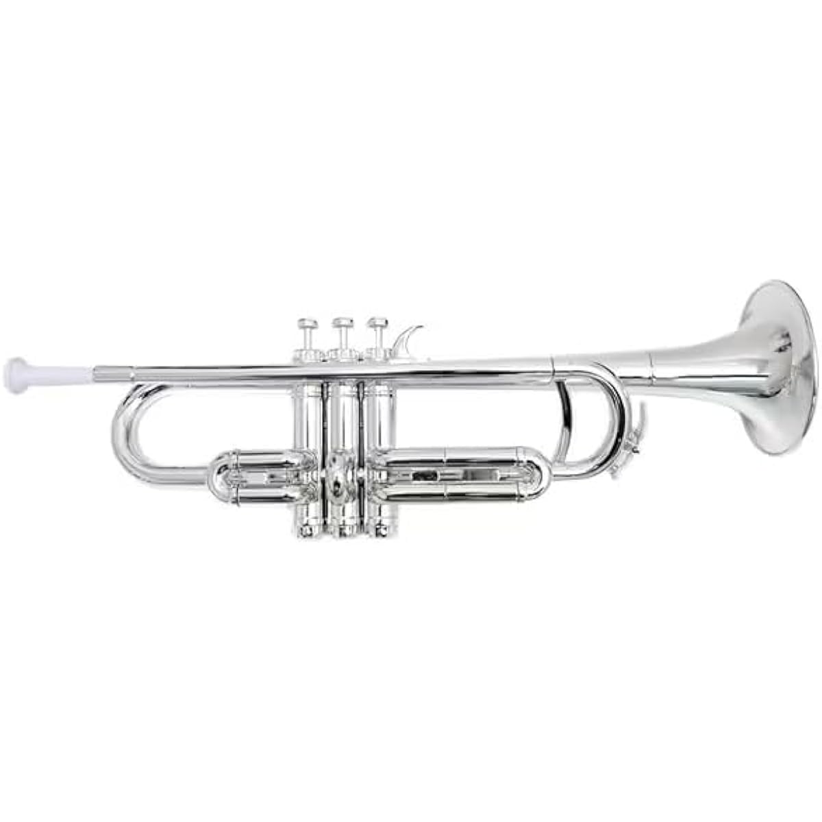 PLAYTECH Trumpet Made of ABS resin, lightweight type weighing approximately 500g, semi-hard case included, silver