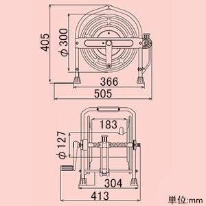 HATAYA Stainless Steel Hose Reel, Body Only, For 20m Winding, Stainless Steel Pedal SSA-0