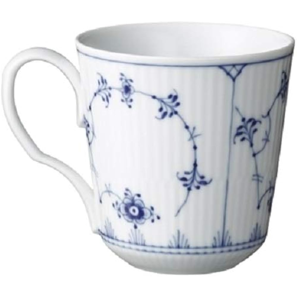 Royal Copenhagen Blue Fluted Plain Mugs Pair 380ml 1101043 1101043 [Parallel Import]