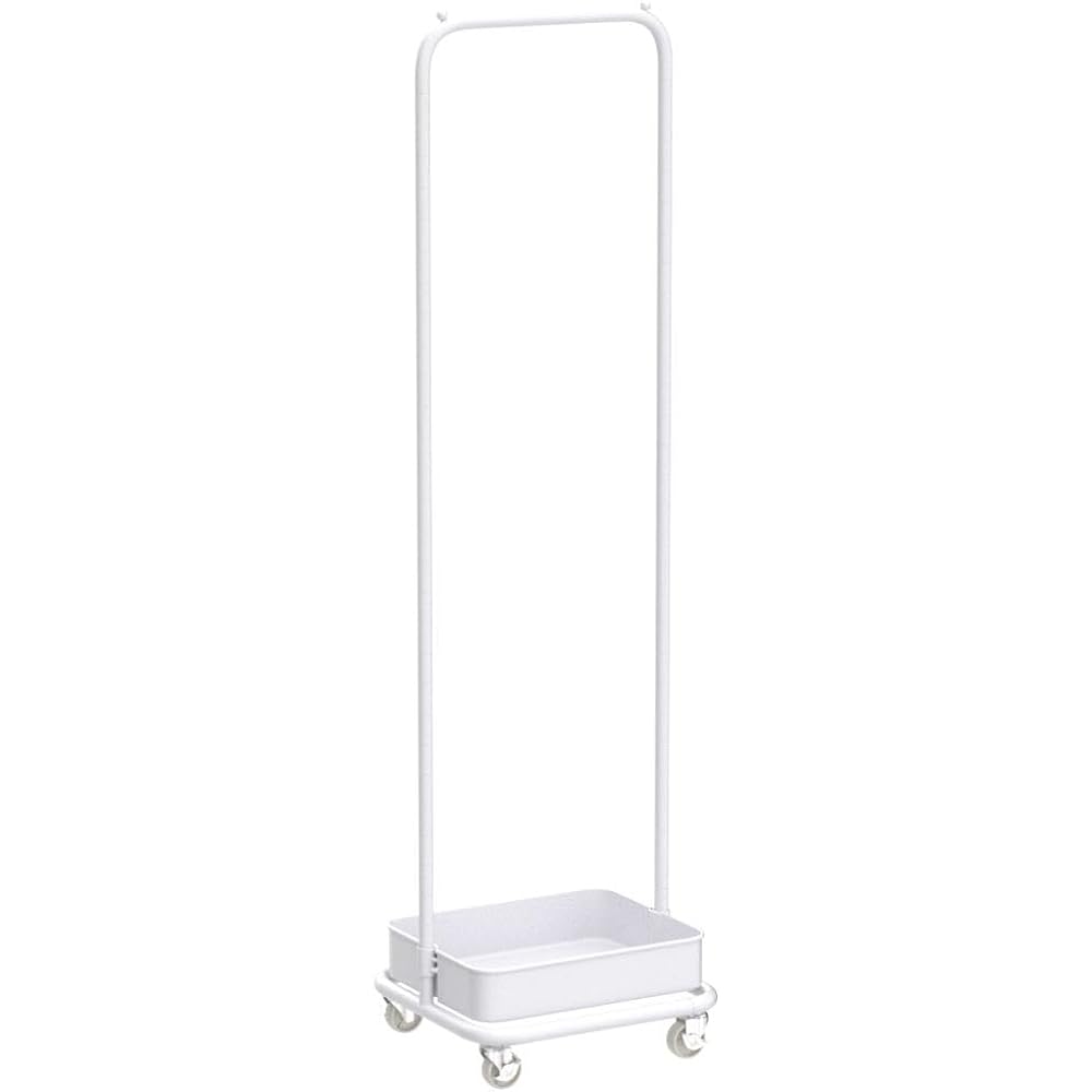 Hagihara Hanger Rack Wagon Coat Hanger [Children's Room Storage] With Casters, Mesh Type, White KR-3368WH