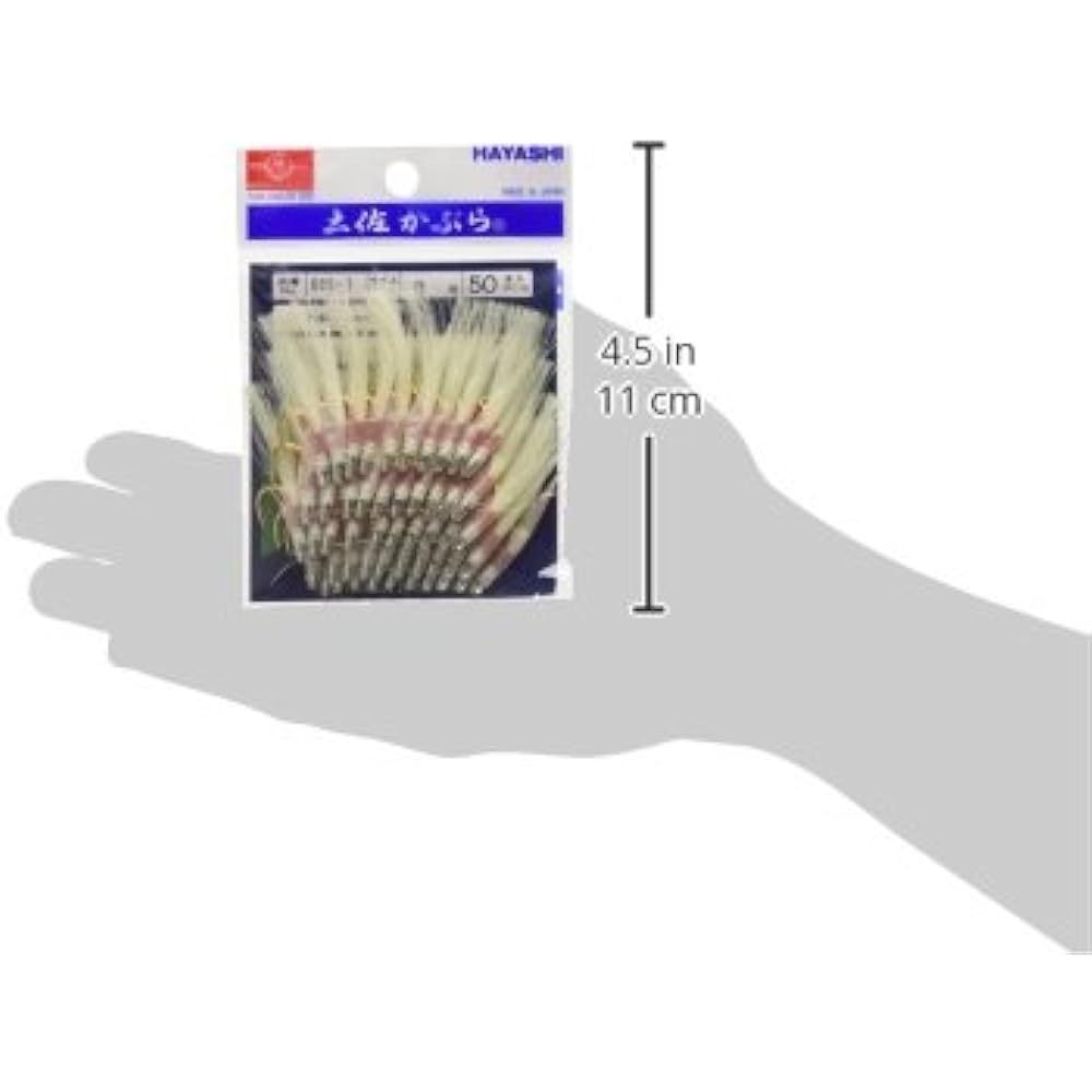 Hayashi Fishing Gear Seisakusho 50 Pieces Tosa Kabura White Skin Luminous White Flasher Round Gold Needle No. 9