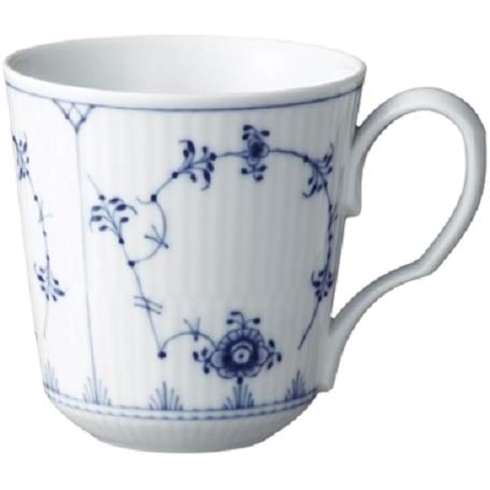 Royal Copenhagen Blue Fluted Plain Mugs Pair 380ml 1101043 1101043 [Parallel Import]