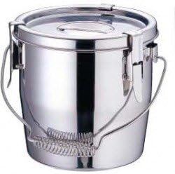 Endo Shoji Commercial Use Detachable Hook Soup Can 18cm Main Body Stainless Steel with Molybdenum Steel Lid and Parts Hardware 18-8 Stainless Steel Made in Japan ASY9718