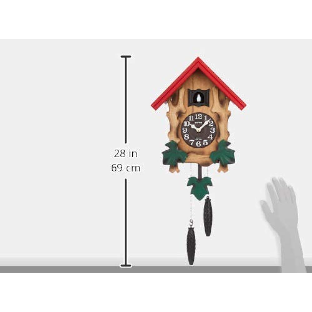 RHYTHM Cuckoo Clock Wall Clock [Made in Japan] Made in Japan Cuckoo Melville R Authentic Bellows Style Brown 48.8 (up to pendulum, not including weight) x 31.1 x 14.5 cm 4MJ775RH06