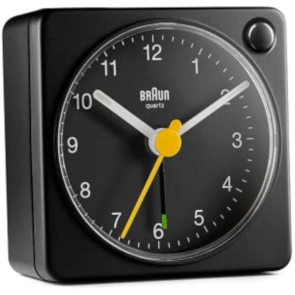 [Regular Imported Product] BRAUN/Brown Analog Alarm Table Clock Black BC02XB