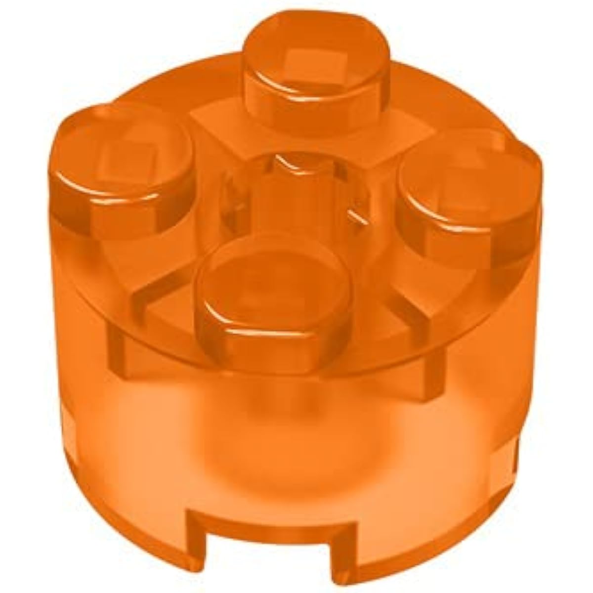 Classic Bulk Blocks Bricks Round 2x2 with Axle Holes 100 Pieces Building Bricks Bright Orange Compatible with Lego Parts and Pieces 3941 (Color: Bright Orange)