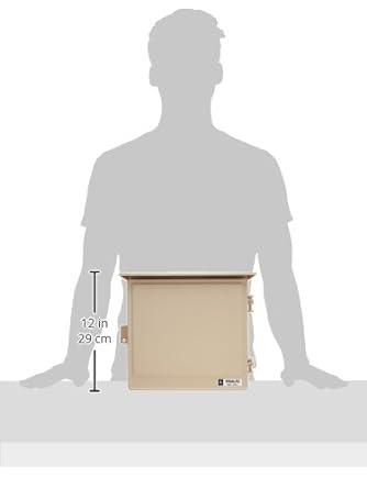 Mirai Kogyo Wall Box with Roof/Horizontal Type Effective Fukasa 106 Beige 1 Piece WB-12AJ