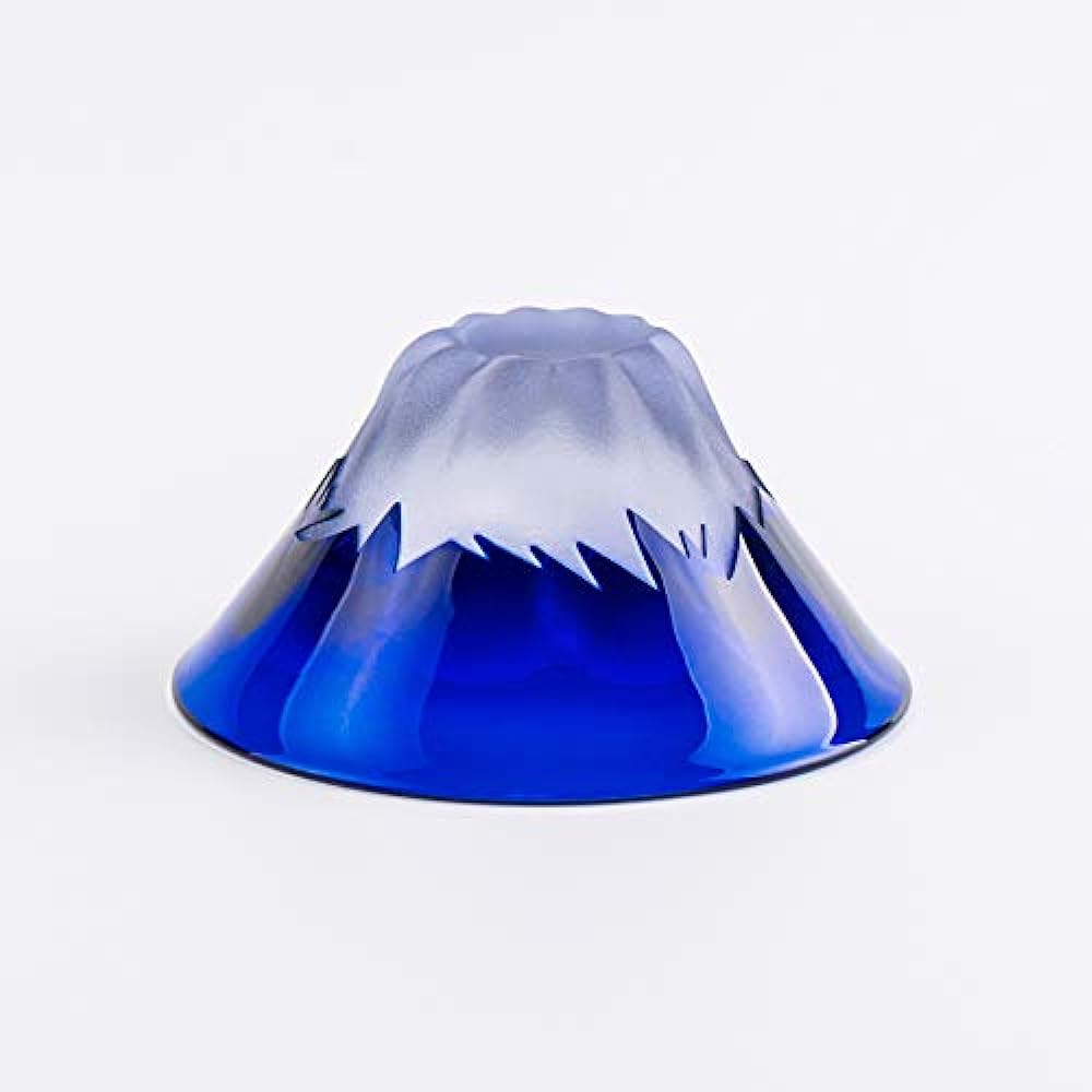 Mt. Fuji Glass, Mt. Fuji Celebration Cup, Blue Lapis x Red, Set of 2, Souvenir Grand Prix, Edo Glass, Kiriko, Fuji, Cold Sake, Father's Day, Mother's Day, 60th Birthday, Foreign Countries, Souvenir,