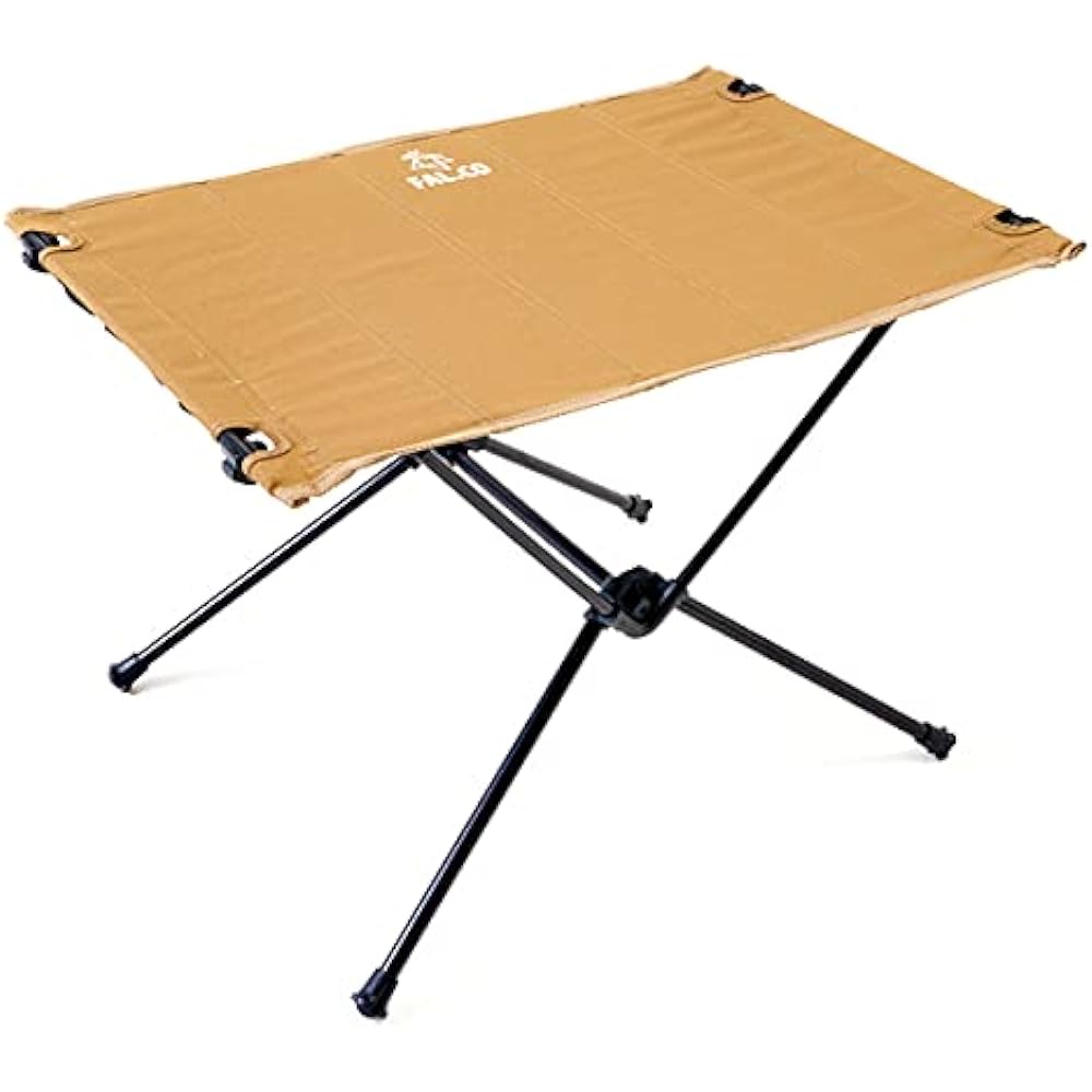 FAL.CO Compact Folding Table Lightweight Camping Outdoor 40 x 60cm Load Capacity 35kg (Beige)