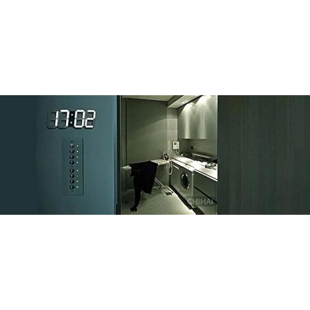 VANGOOD LED Wall Mount Digital Clock - 3D 3D Wall Clock with Remote Control and USB Power Adapter (Black)