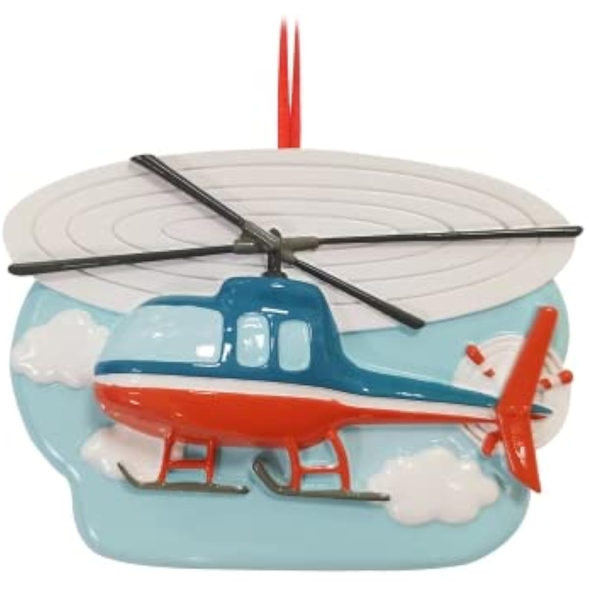 Personalized Helicopter Ornament for Christmas Tree - Helicopter Christmas Ornament Pilot Ornament Aviation Ornament Airplane Ornament Christmas Vacation - Blue & Red - Free Customization