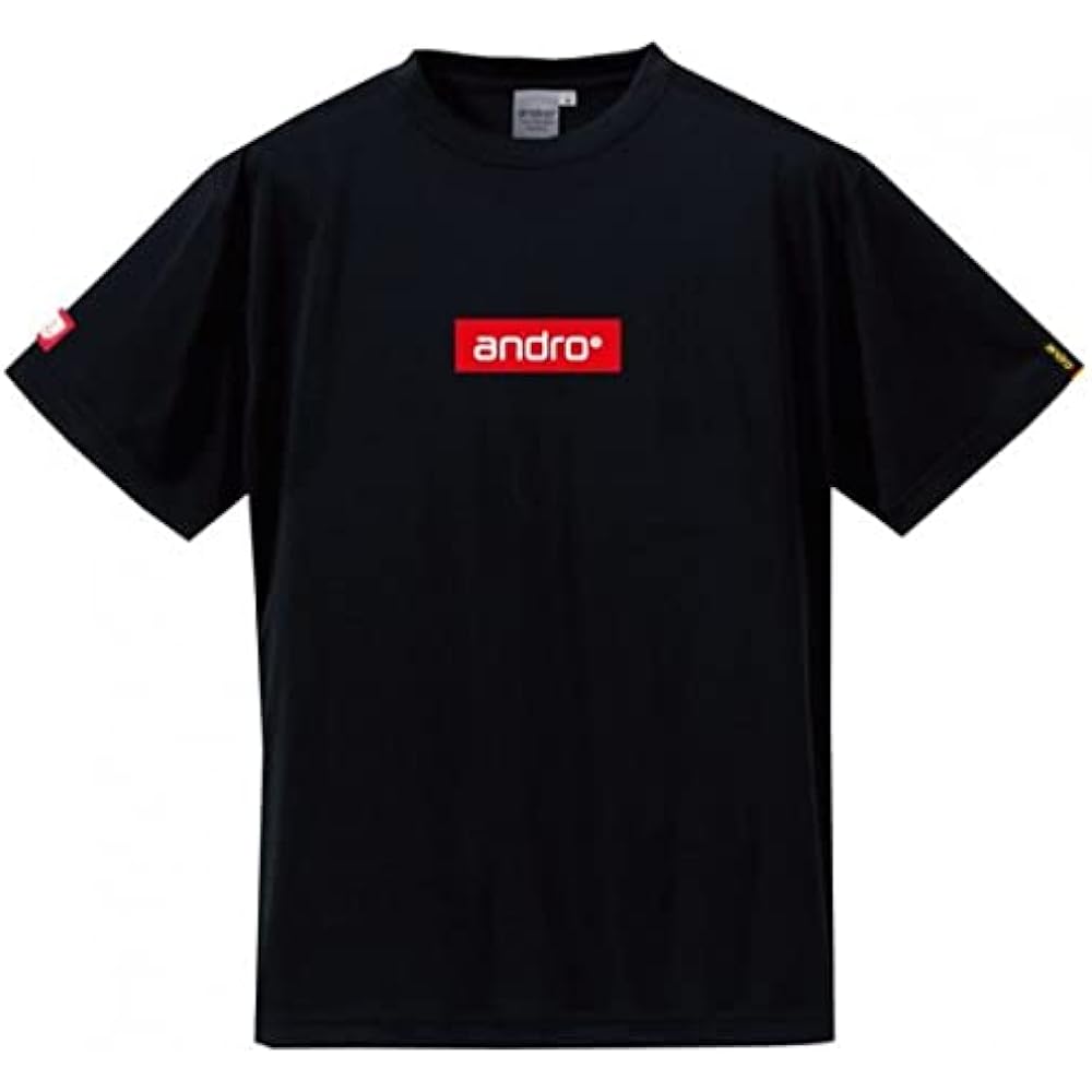 andro Table Tennis Casual Line Apparel Game Shirt Andro Napa Tee Shirt BX J.T.T.A Officially Approved Black x Red