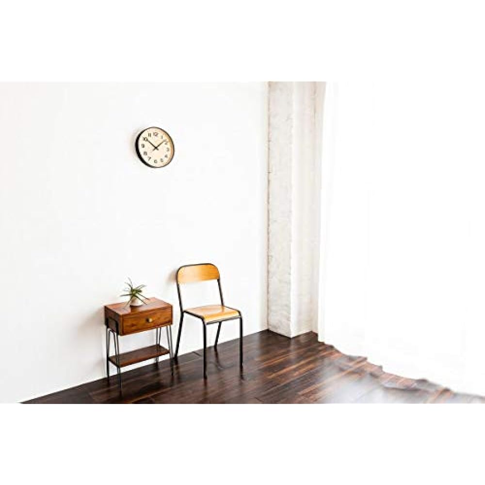 Interzero CHAMBRE PLYWOOD BLACK radio clock BLACK CH-038BK φ304×d50mm