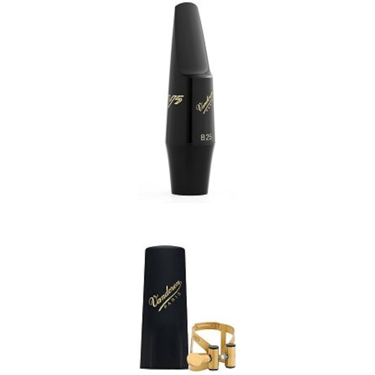Vandoren Baritone Saxophone Mouthpiece "V5 B25" & Ligature "M O" Aged Gold Lacquer Set