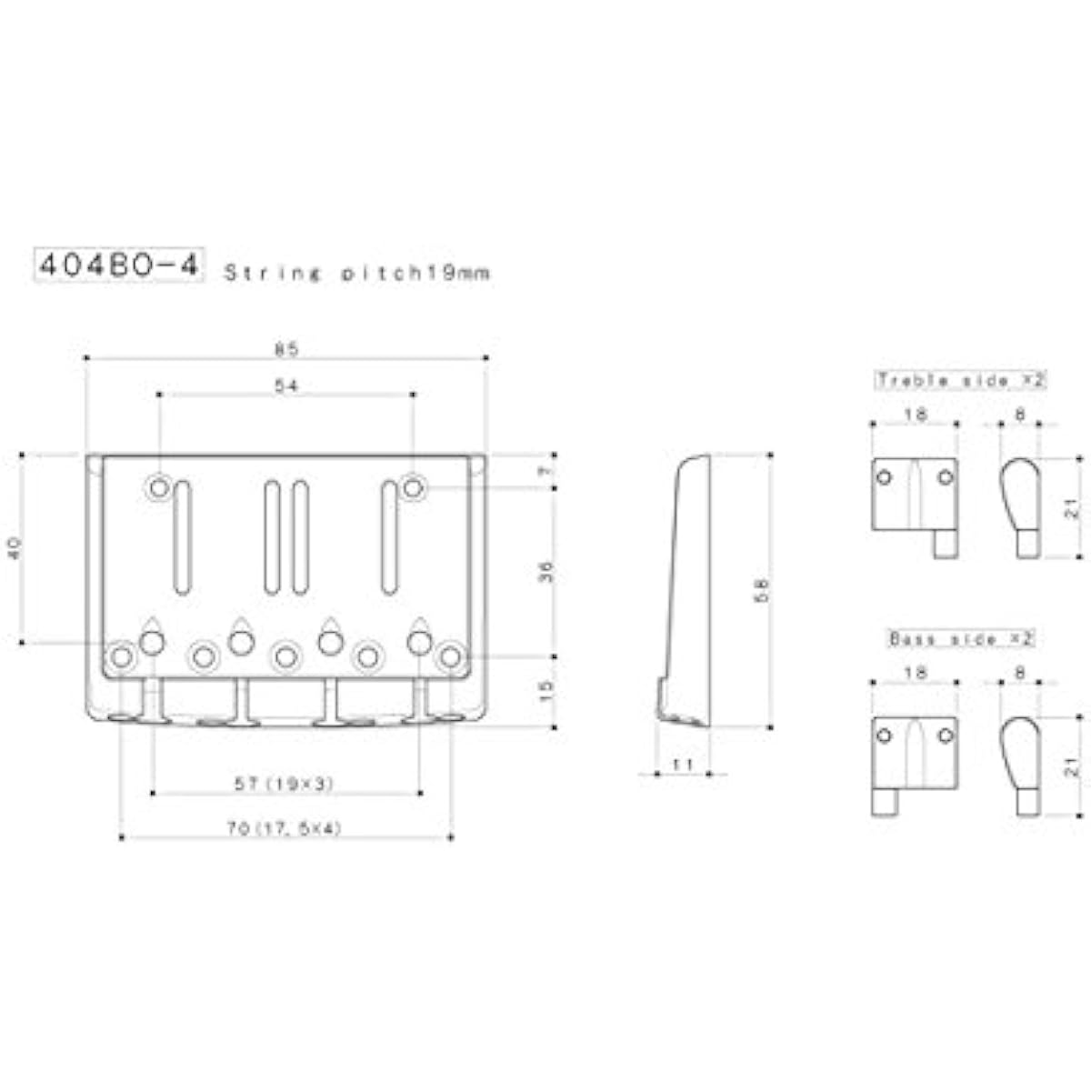 [Official Japanese Product] GOTOH Bass Bridge 404BO-4CK