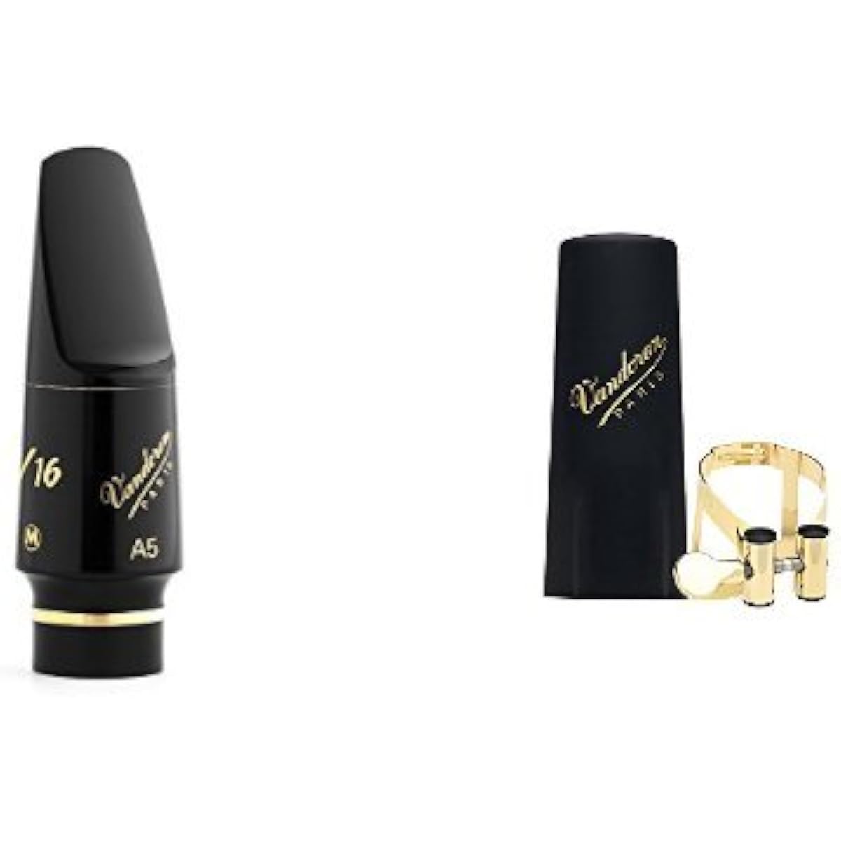 Vandoren Alto Saxophone Mouthpiece "V16 A5 M" & Ligature "Classic" Plastic Cap Set