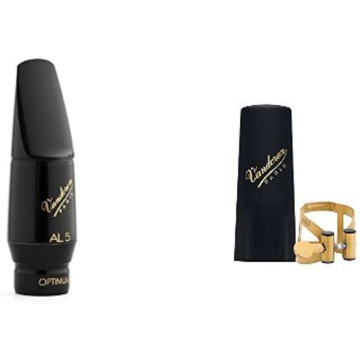 Vandoren Alto Saxophone Mouthpiece "Optimum AL4" & Ligature "Leather" Plastic Cap Set