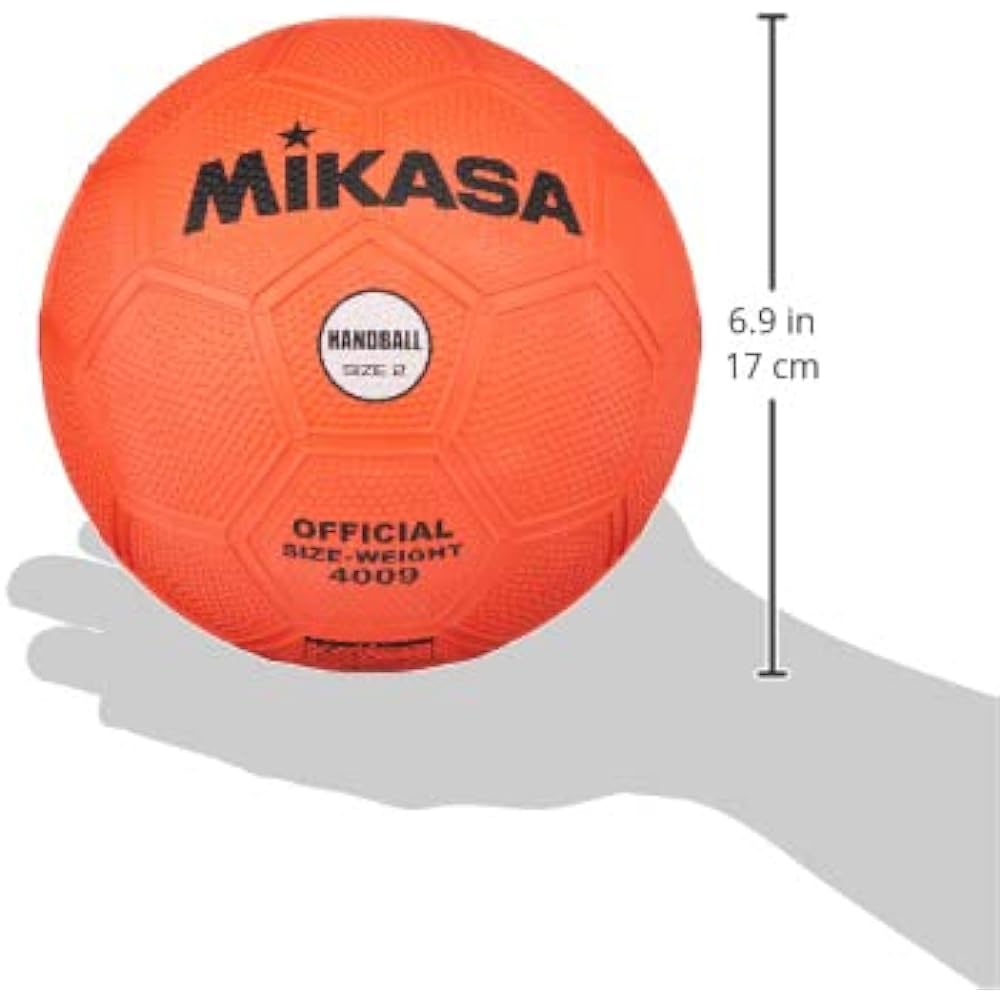 MIKASA Handball Outdoor Practice Ball No. 2 For Sports Tests (For Women: General/University/High School/Junior High School) Rubber Orange 4009-O Recommended Internal Pressure 0.250-0.360 (kgf/㎠)