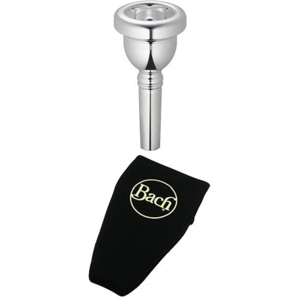 Back Trombone Mouthpiece 11 Silver Plated Finish (for Capillary) & Neoprene Mouthpiece Pouch Set
