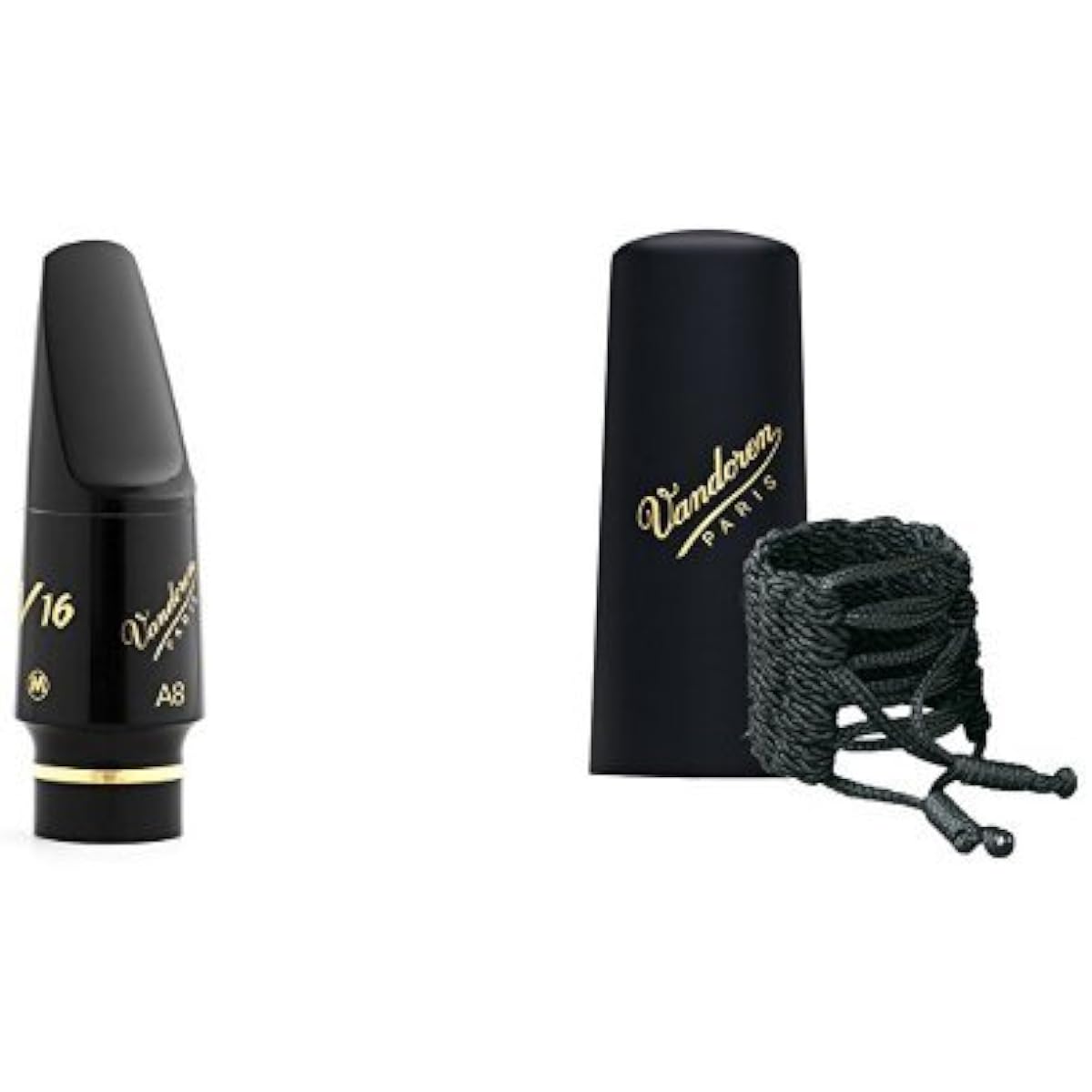 Vandoren Alto Saxophone Mouthpiece "V16 A5 M" & Ligature "Classic" Plastic Cap Set