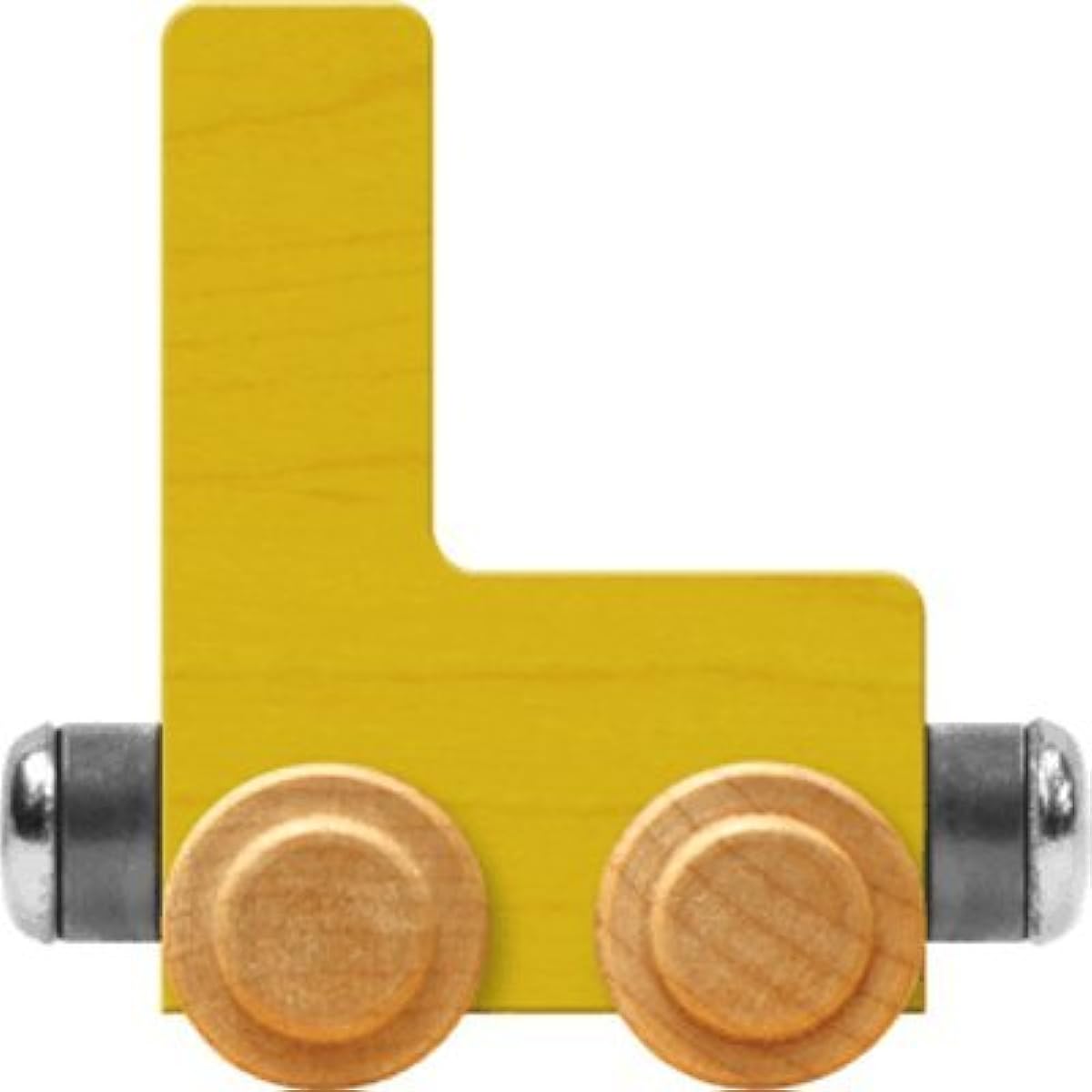 Maple Landmark NameTrain Bright Letter Car L - Made in the USA (Yellow)