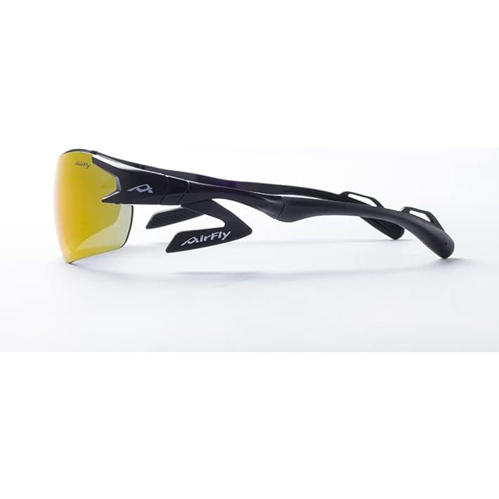 "Domestic regular product" AirFlay sports sunglasses without nose pad AF-301L series Frame color Black Lens color Purple gold mirror Visible light transmittance 14% UV cut rate 99% or more Product number AF-301 C-3L