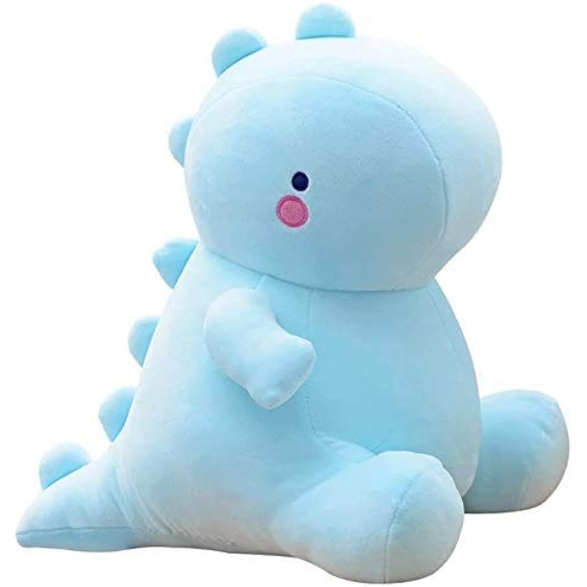 Osmotic Cute Charming Cartoon Fashion Funny Kawaii Dinosaur Plush Animal Shape Large Body Pillow Soft 3D Pompom Stuffed Animal Doll Ultra Fabric Bed Rest Chair Bow (Blue)
