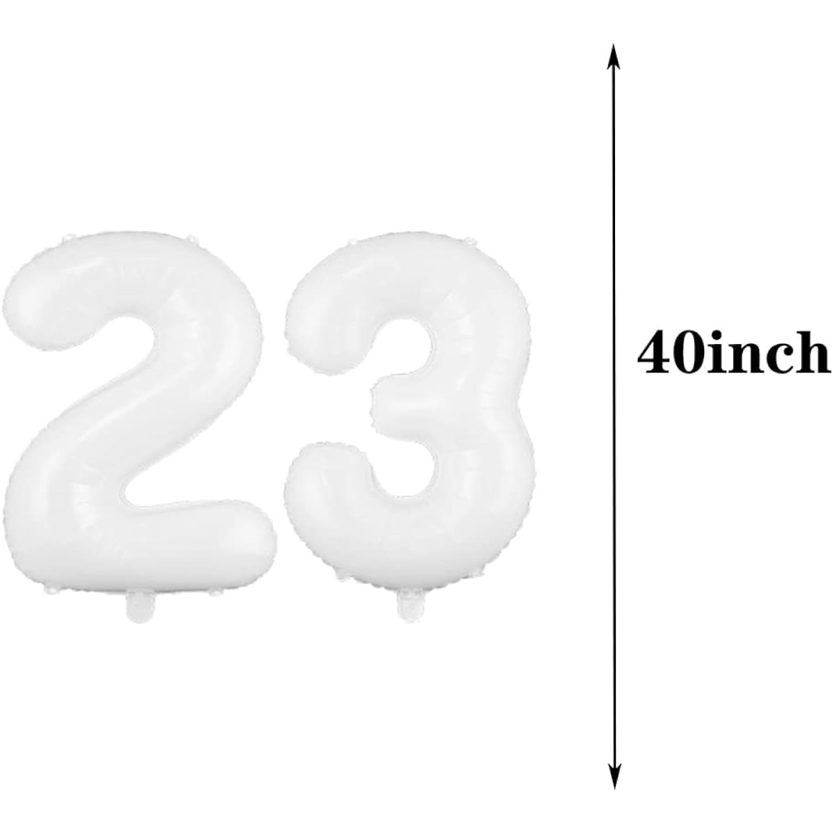 23rd Birthday Balloons, 23rd Birthday Decorations, White 23 Balloons, Happy 23rd Birthday Party Supplies, Number 23 Foil Mylar Balloons, Latex Balloons, Gifts for Women and Men