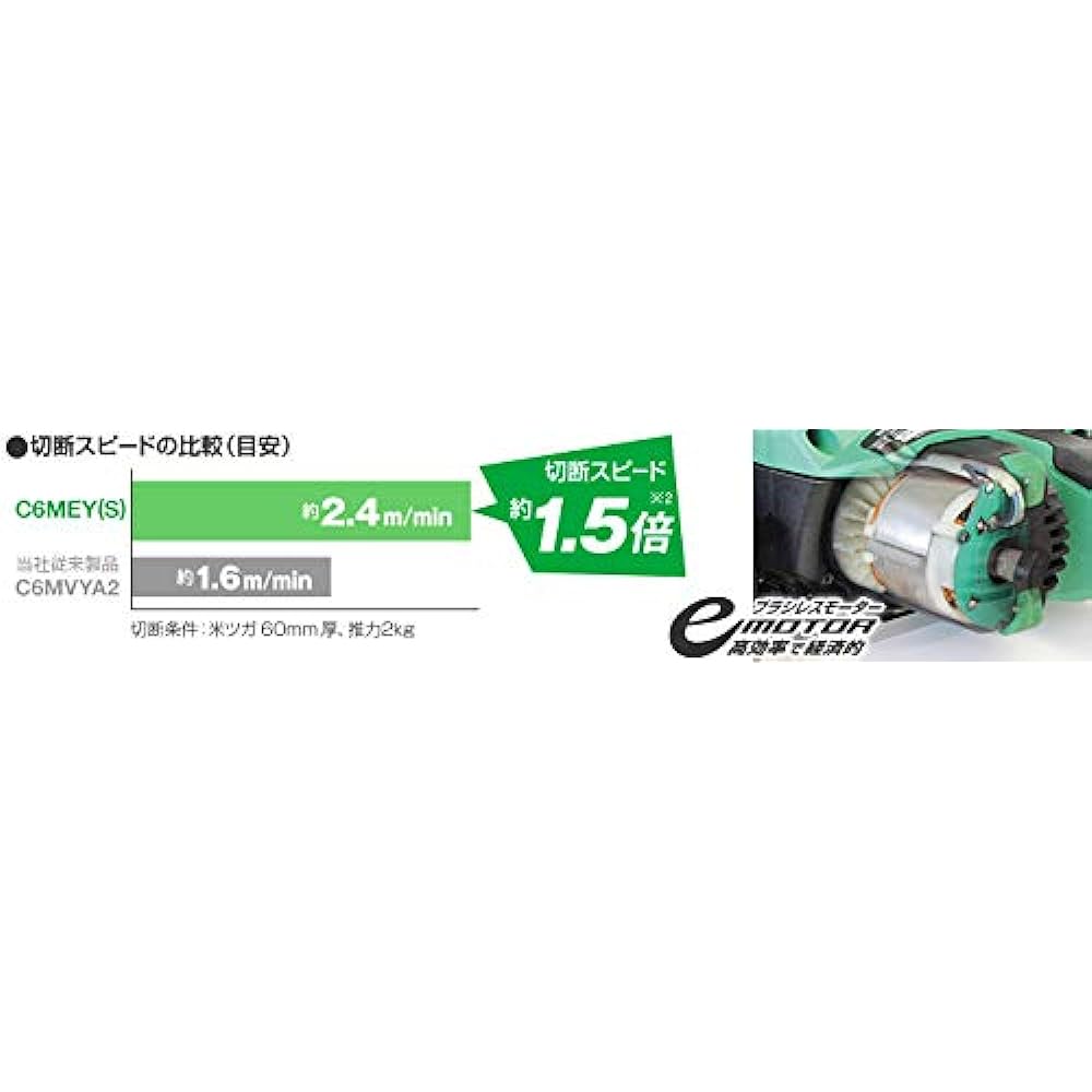 HiKOKI Former Hitachi Koki Deep Cutting Electronic Circular Saw Blade Diameter 165mm 1050W Reverse 5° Bevel Cutting Mechanism Depth of Cut Adjustment Mechanism with LED Light Black C6MEY(SB)