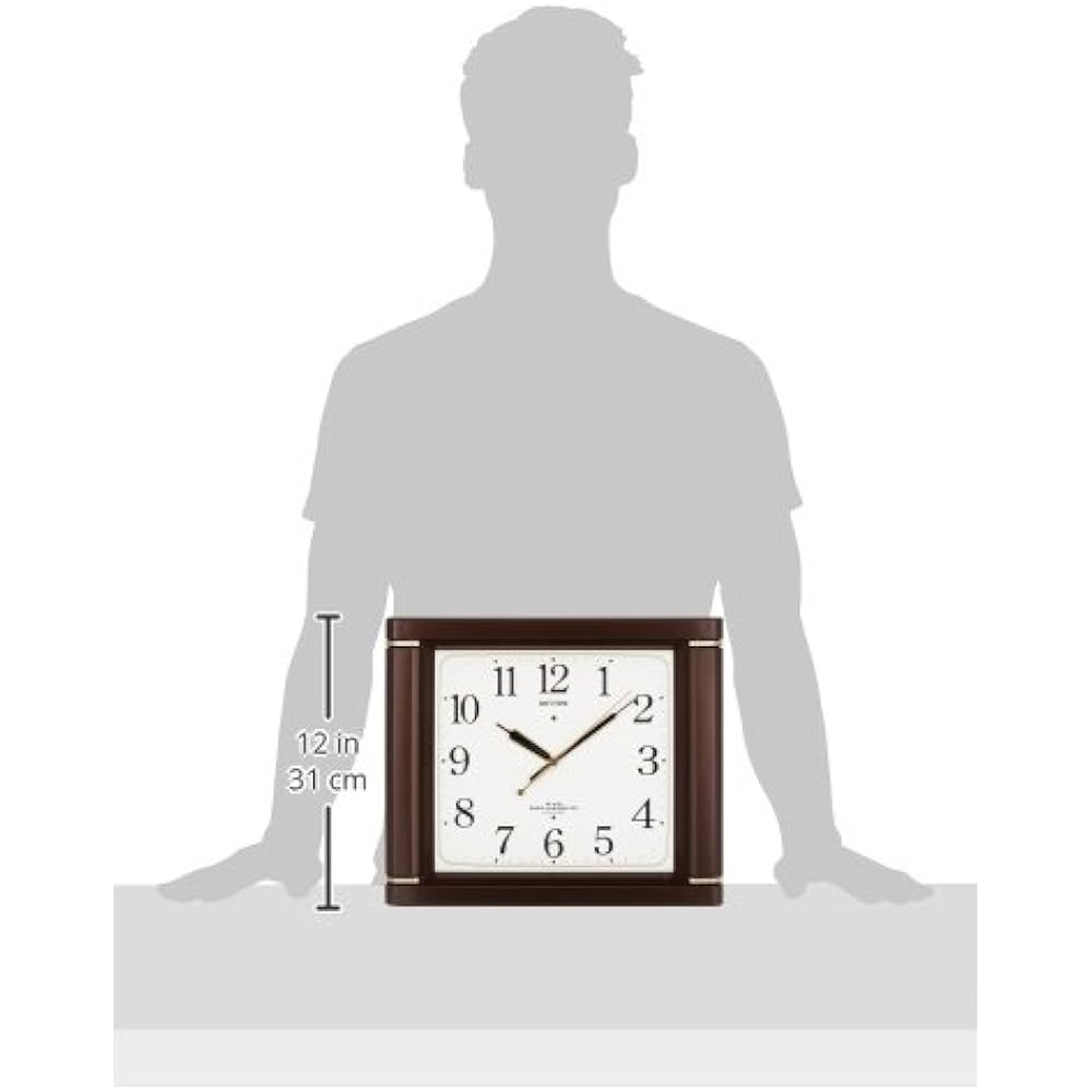RHYTHM Wall Clock Radio Clock Analog Every Hour with Time Signal Brown RHYTHM Nemurina M494R 4MN494RH06