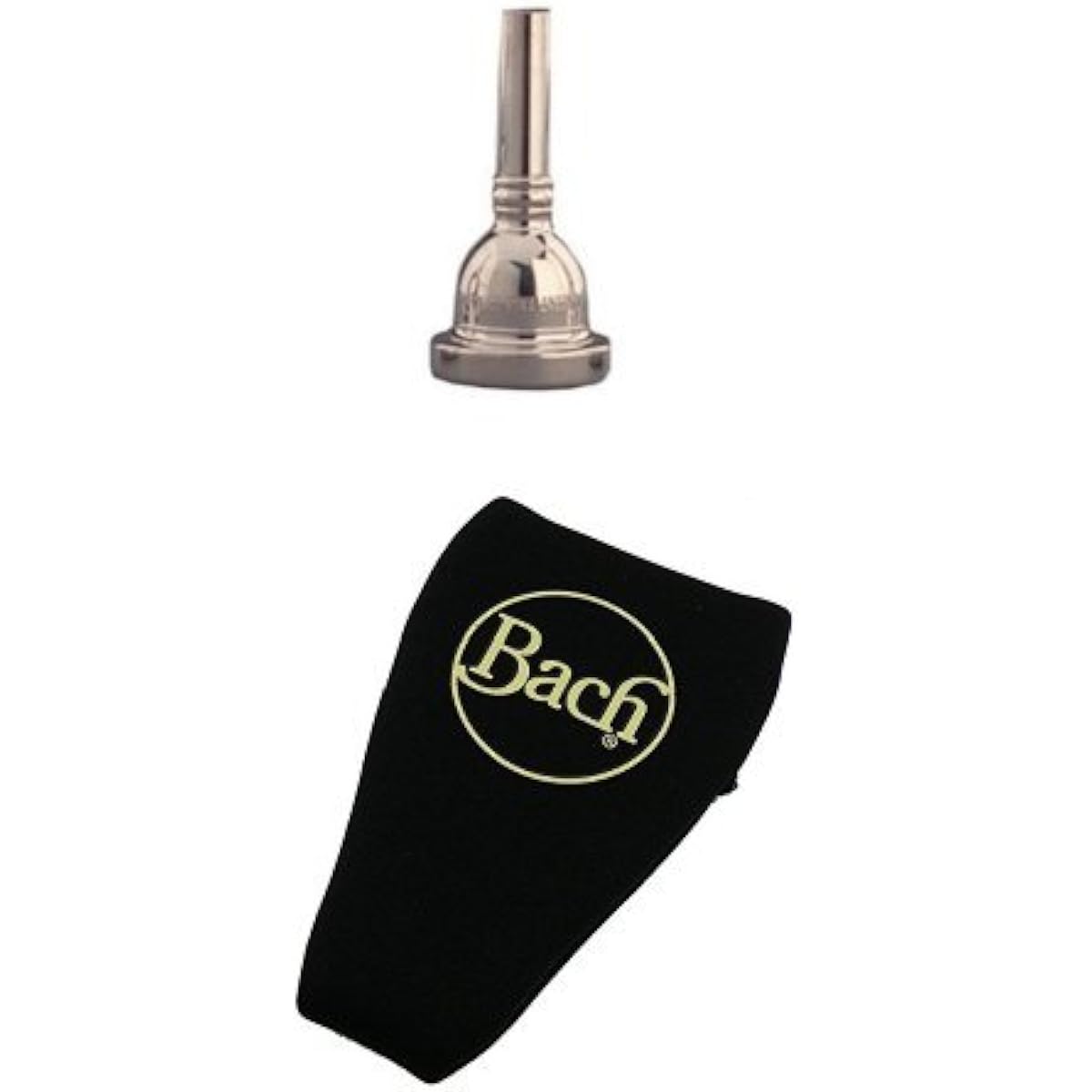 Back Tuba (Sousaphone) Mouthpiece 24AW Silver Plated Finish & Neoprene Mouthpiece Pouch Set