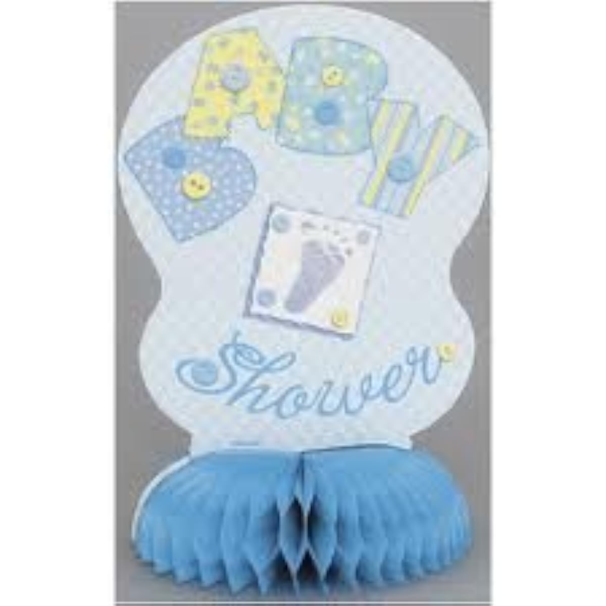 Baby Blue Stitched Honeycomb Table Centerpiece