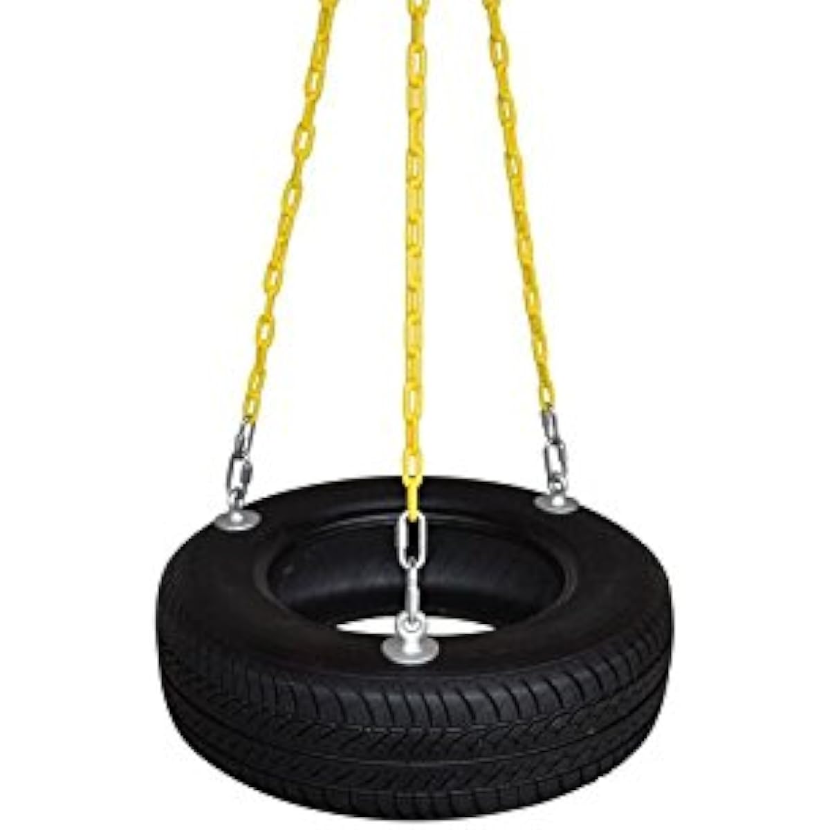 Swing-N-Play Tyre Swing Kit, with 3 Tyre Eye Bolts, and (3) 1.8m Long Plastic Coated Chains. Includes a 7.6cm Quick Link.