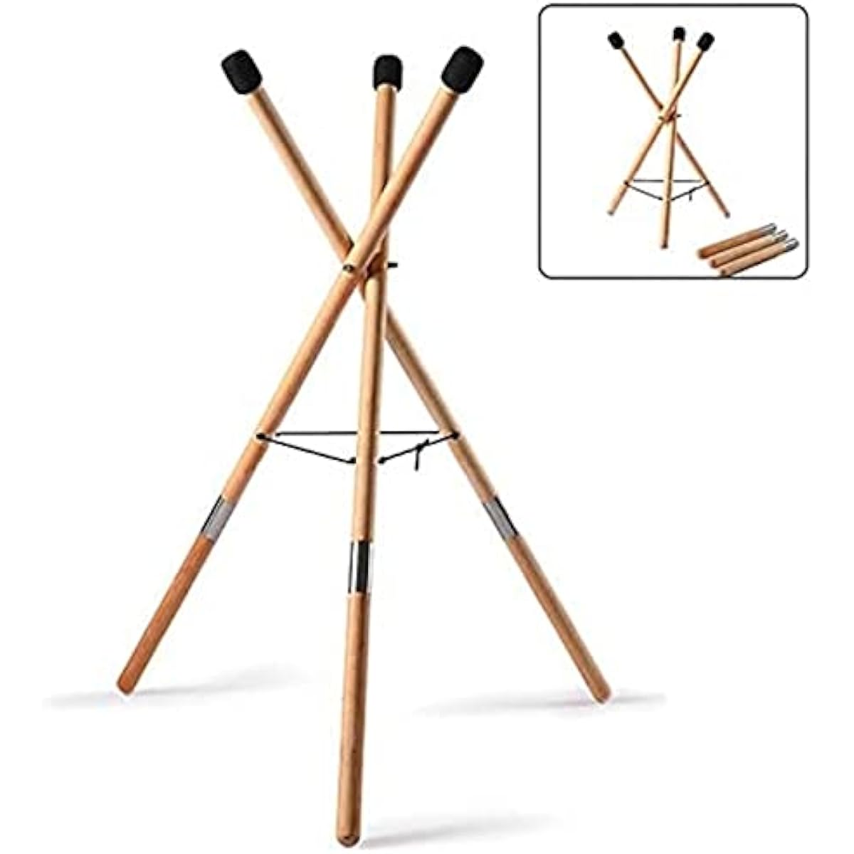 Stand Suitable for Steel Tongue Drum, Ethereal Drum, Triangular Wet Wood Snare Stand, Adjustable Triangular Wet Wood Snare Stand, Perfect for 10 to 22 inch Drum Percussion Instruments (L)