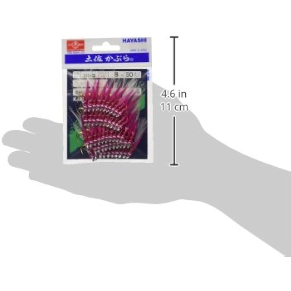 Hayashi Tsuri Fishing Gear Seisakusho 50 Pieces Tosa Kabura Pink Skin White Hair Round Gold Needle No. 8