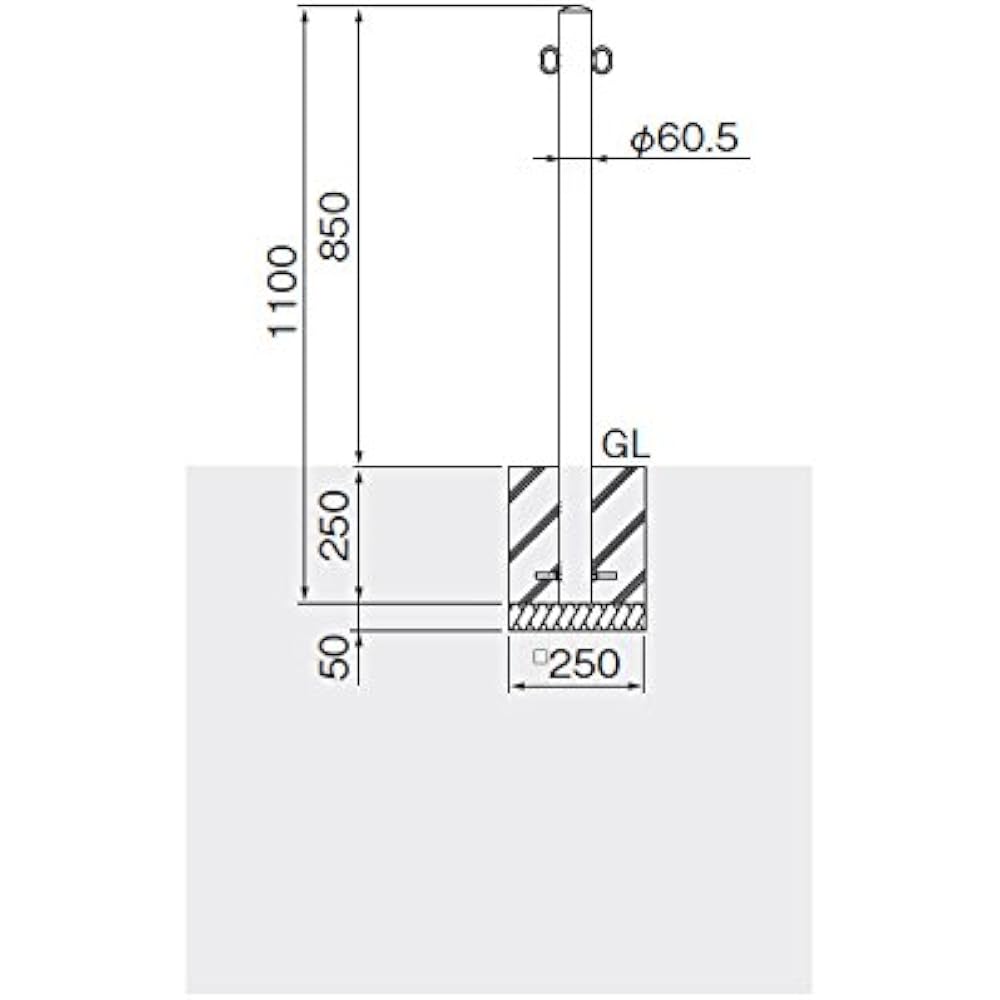 Teikin Barrier Pillar Type Stainless Steel with Hooks on Both Sides S54-A