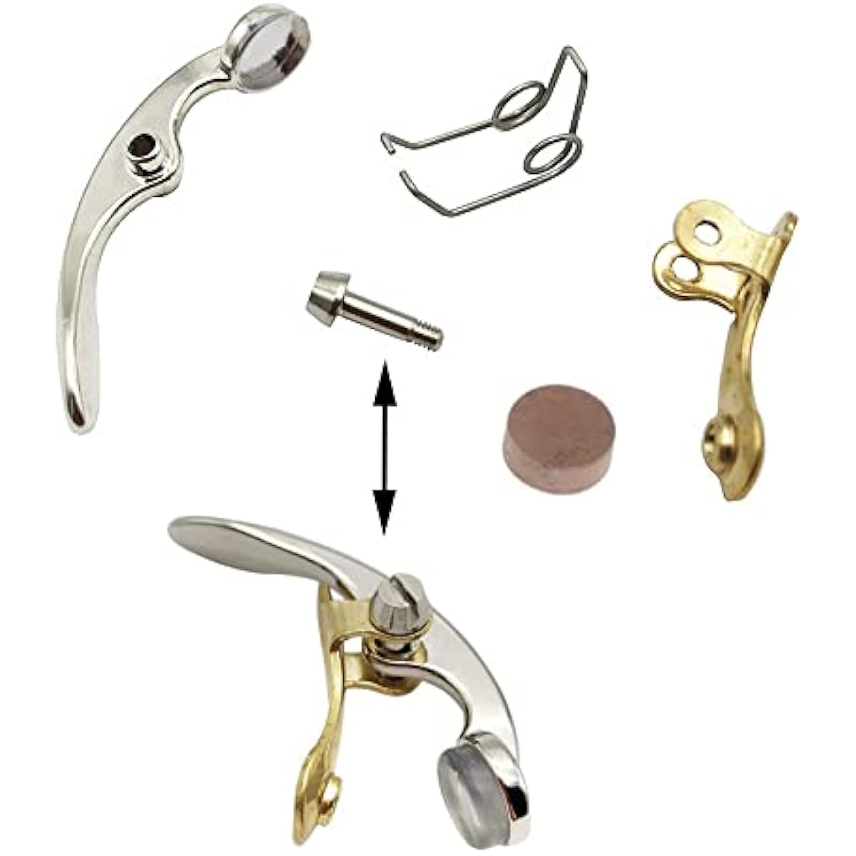 TUOREN Trumpet Valve Repair Kit with Piston Guide Spring Felt Washer Water Key Spit Valve Cork Pad Musical Instrument Accessories 28 Pieces