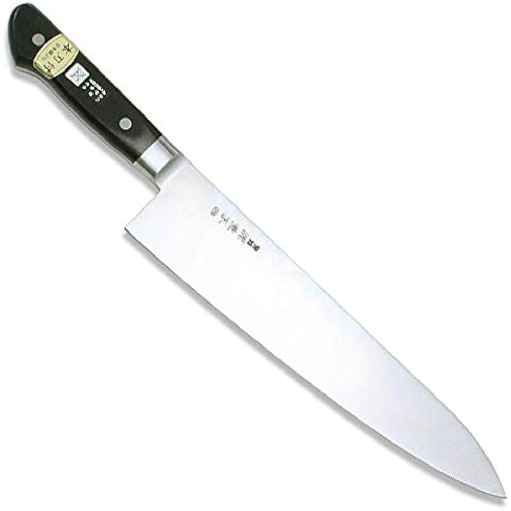 Kanemasa Minamoto M series all steel black plywood handle with base Gyuto 270mm (with real blade) KC-704