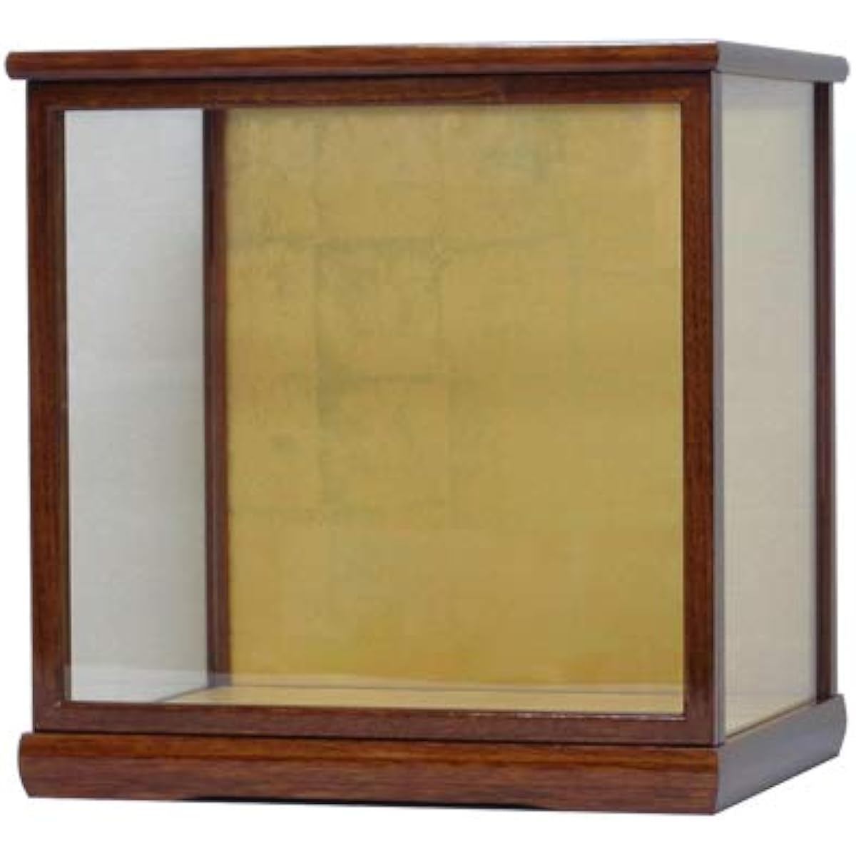 Wooden doll case (inner dimensions of case shown) Glass, Zelkova lacquer, door type, May doll case, Hina doll case, Hakata doll, Takasago doll, Kimekomi doll (Width 29.5 x Depth 24 x Height 29.5 cm)