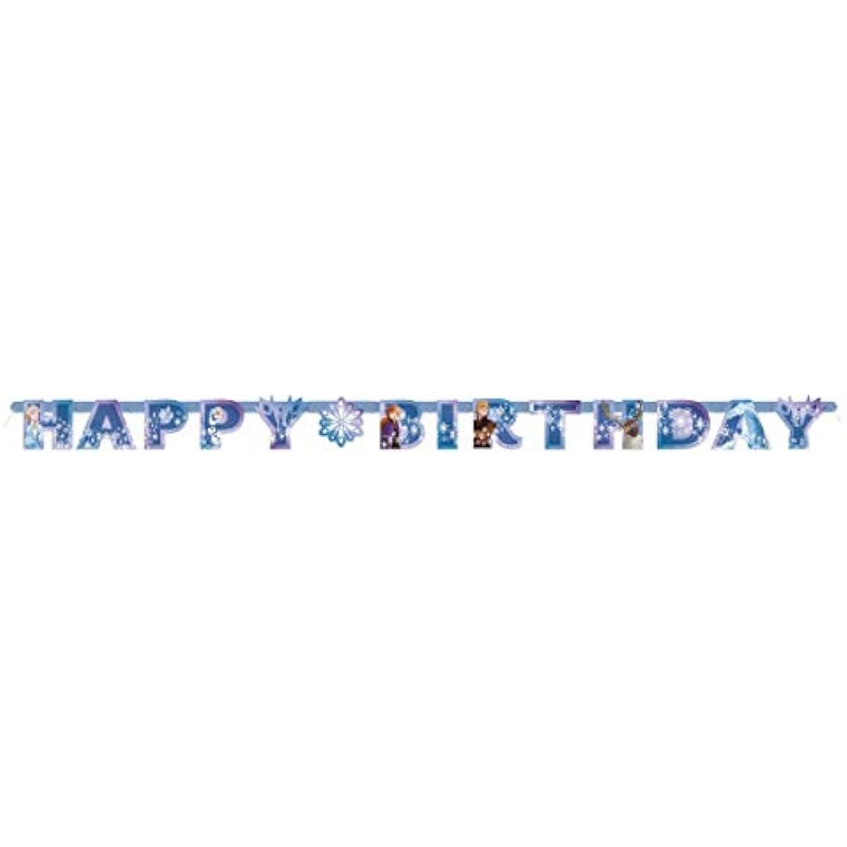 Unique Frozen 2 Party Supplies Set - Serves 16 Guests - Banner Decorations, Table Cover, Large Plates, Napkins, Cups, Candles