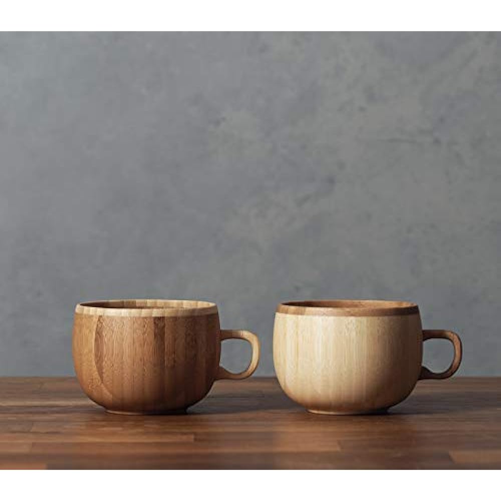 RIVERET Coffee Cup 250ml Pair Set Dishwasher Safe White/Brown RV-206WB