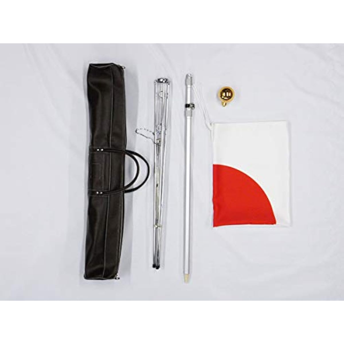 Japanese flag set, made in Japan, for indoor use, 5-piece set including Japanese flag, cotton jersey 90 x 135 cm, tripod stand, pole, flag ball, and storage bag